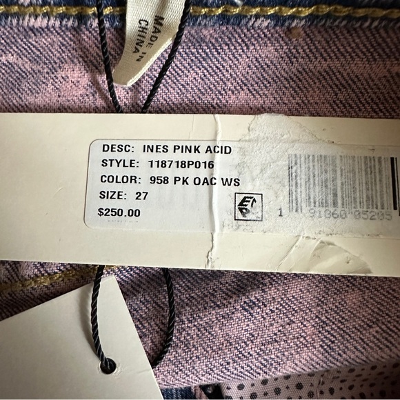 Rebecca Taylor La Vie Jeans Ines Womens 27 Pink Acid High Rise Slim Straight NEW - Picture 11 of 14